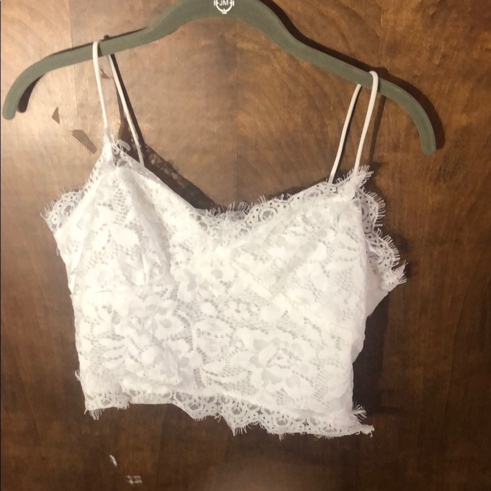 white lace floral crop top